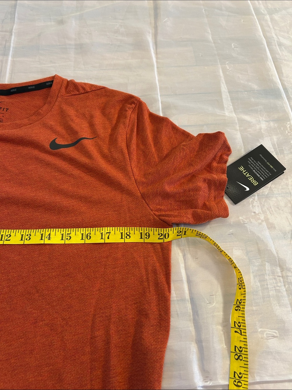Nike Men’s Short-Sleeve Crew Tee in Burnt Orange with Black Swoosh - Picture 8 of 9